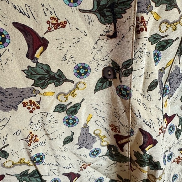 Vintage Silk Novelty Cowgirl Western Boot Button Down Shirt size 12 - Picture 4 of 8